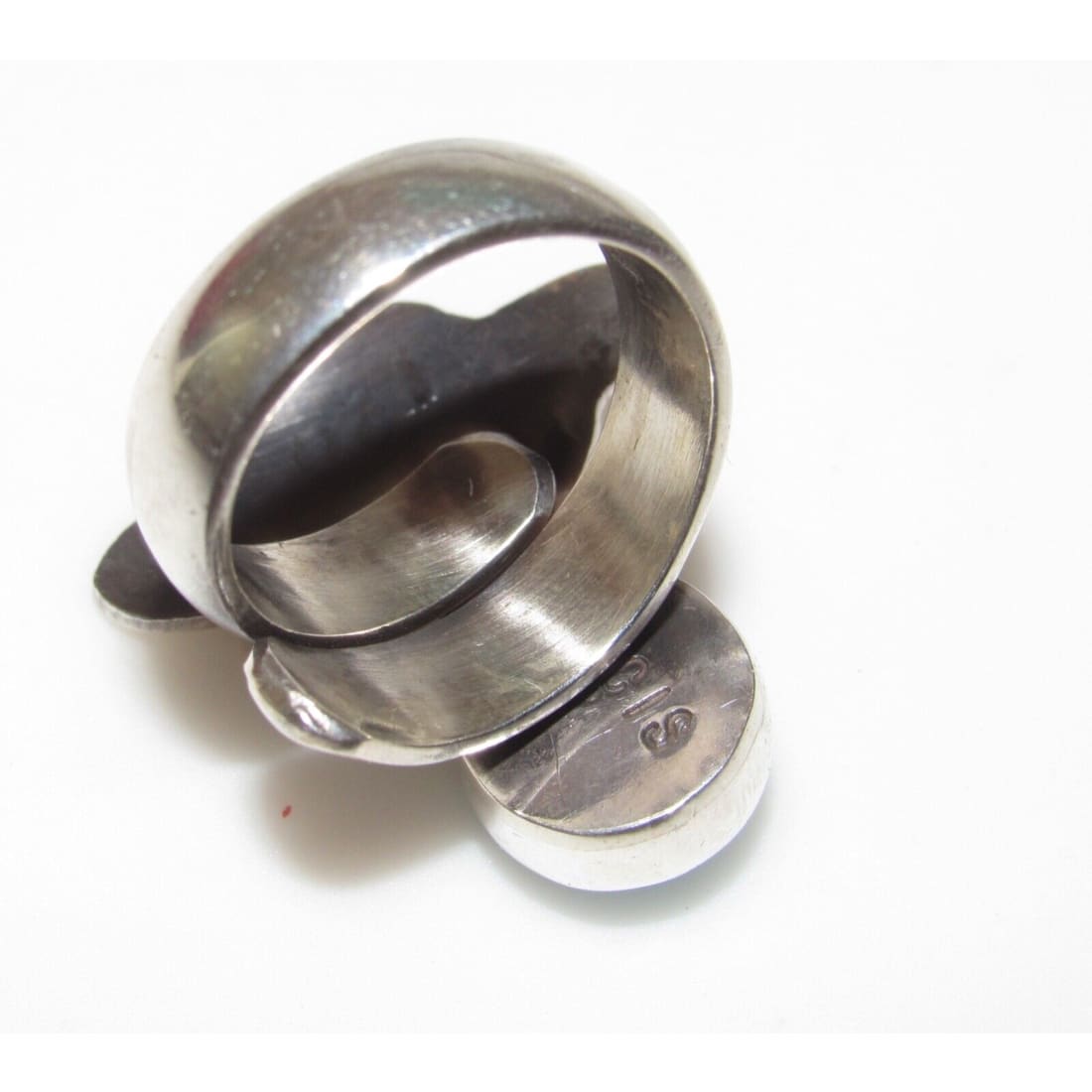 Navajo UFO Spaceship Ring Sz 7 Sterling Silver Turquoise 