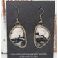 Navajo White Buffalo Earrings Sterling Silver Dangles M. 