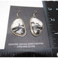 Navajo White Buffalo Earrings Sterling Silver Dangles M. 