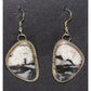 Navajo White Buffalo Earrings Sterling Silver Dangles M. 