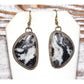 Navajo White Buffalo Earrings Sterling Silver Dangles 