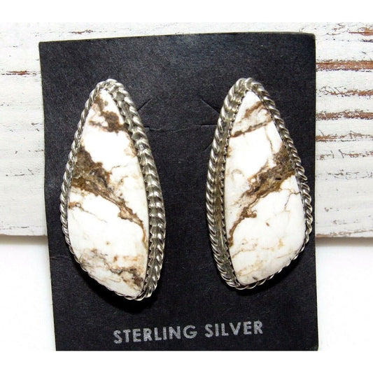 Navajo Wild Horse Post Earrings Sterling Silver Native 