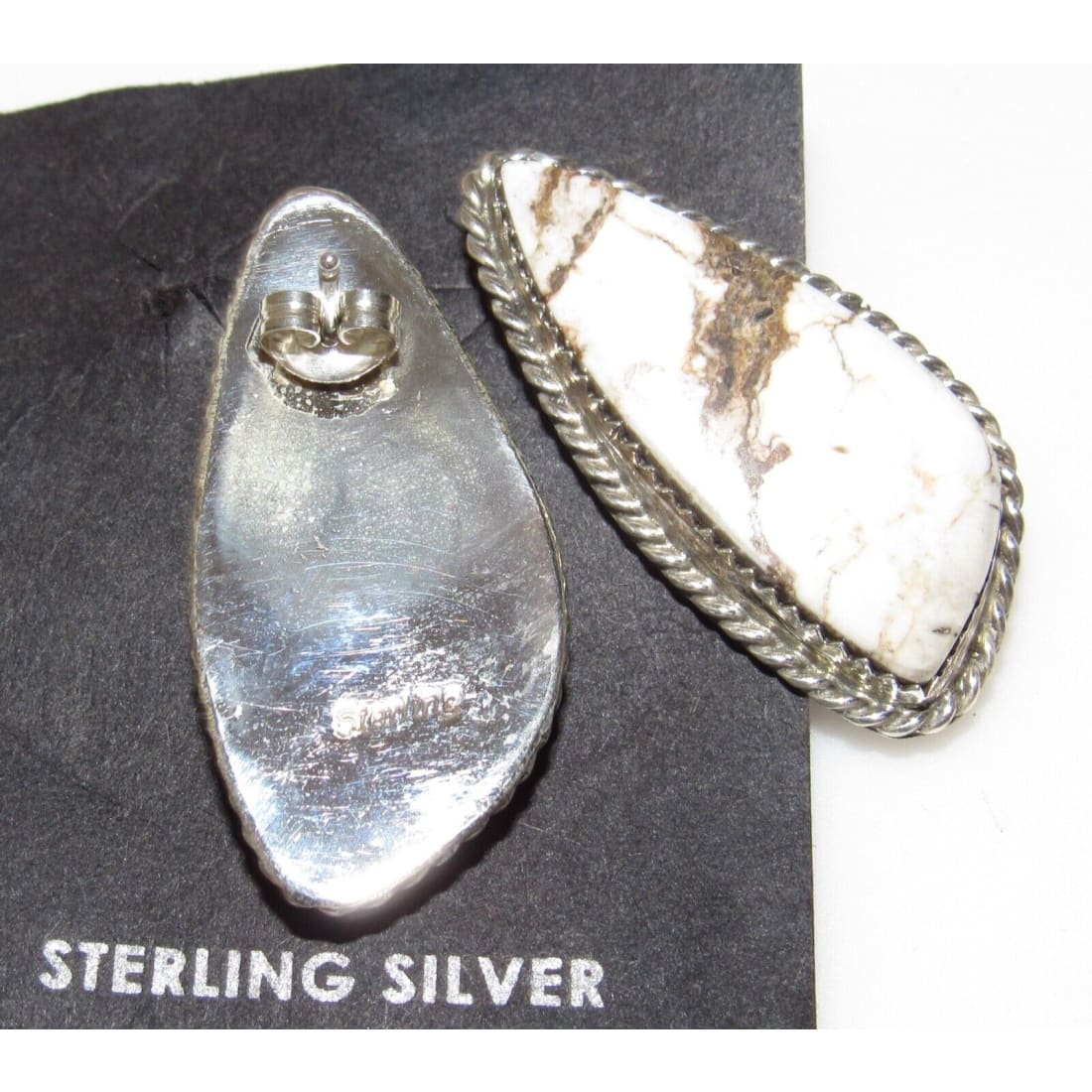 Navajo Wild Horse Post Earrings Sterling Silver Native 