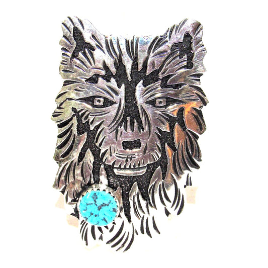 Navajo Wolf Adjustable Ring Richard Singer Sterling Silver