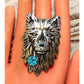 Navajo Wolf Adjustable Ring Richard Singer Sterling Silver
