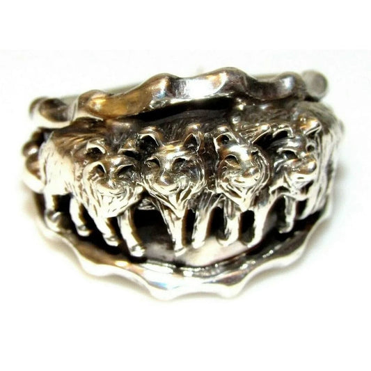 Navajo Wolf Ring Size 12 R. Begay Sterling Silver Native 