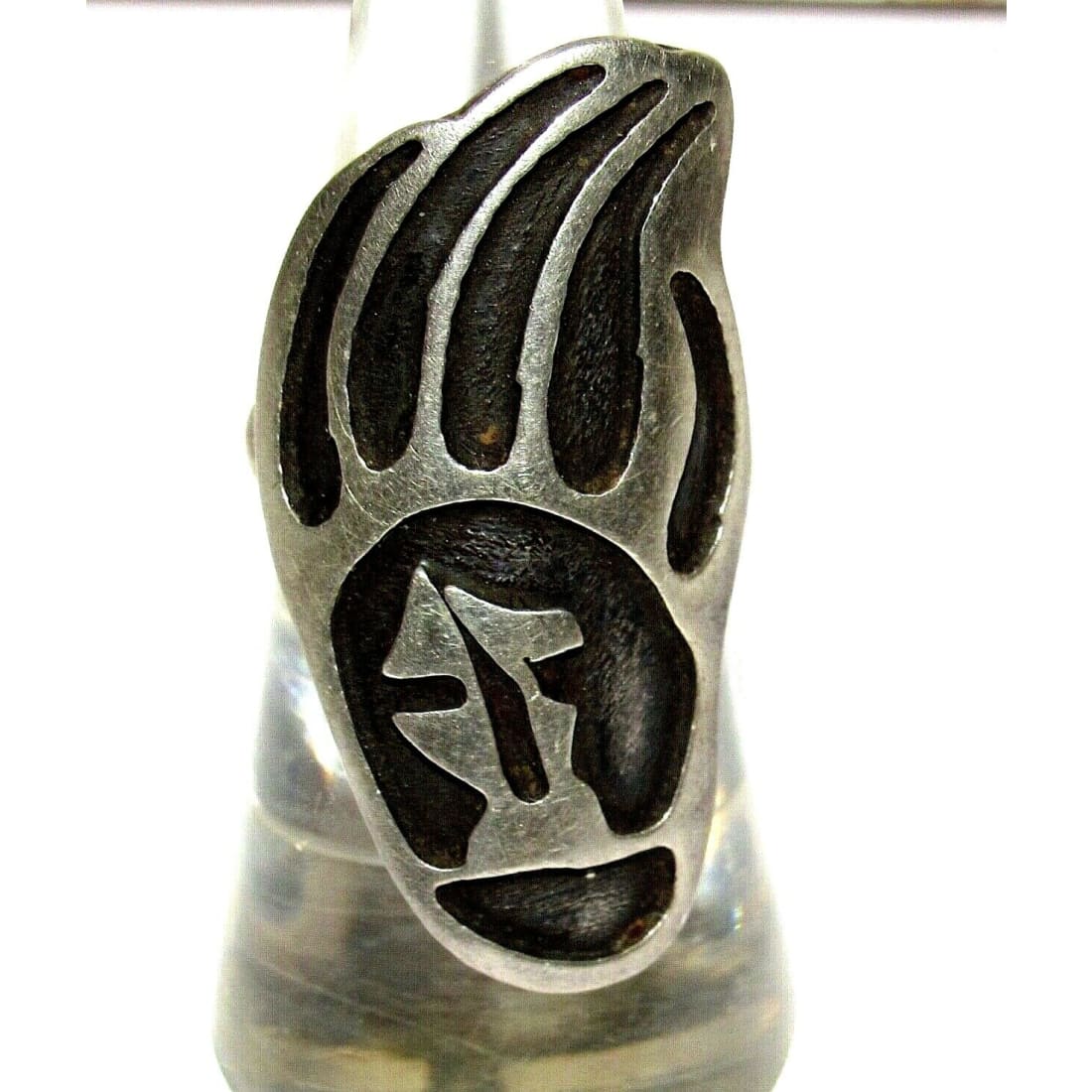 Old Pawn Hopi Bear Paw Ring Sz. 5.5 Sterling Silver Native 