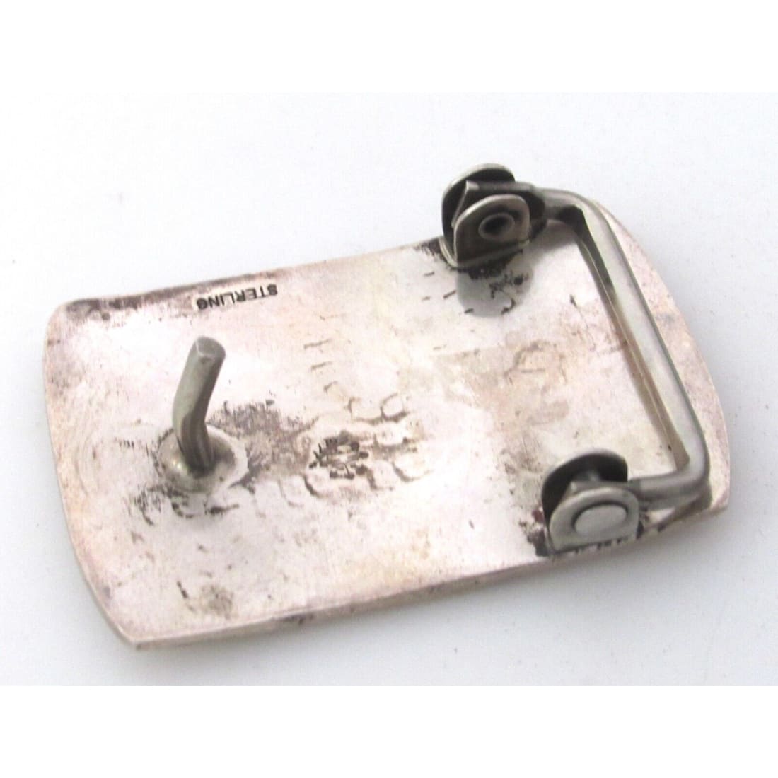 Old Pawn Hopi Sterling Silver Small Belt Buckle WALLIE 