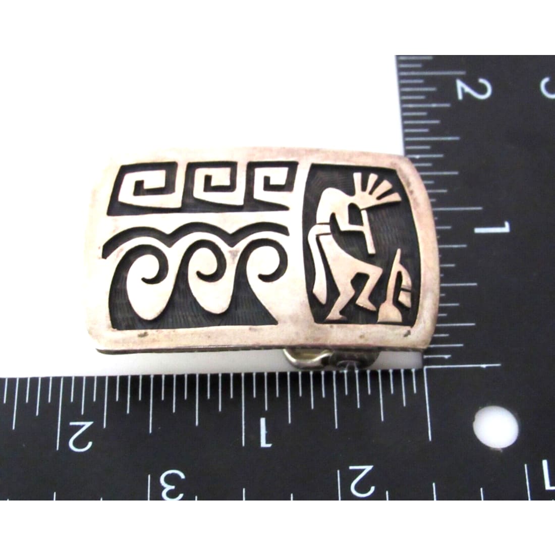 Old Pawn Hopi Sterling Silver Small Belt Buckle WALLIE 