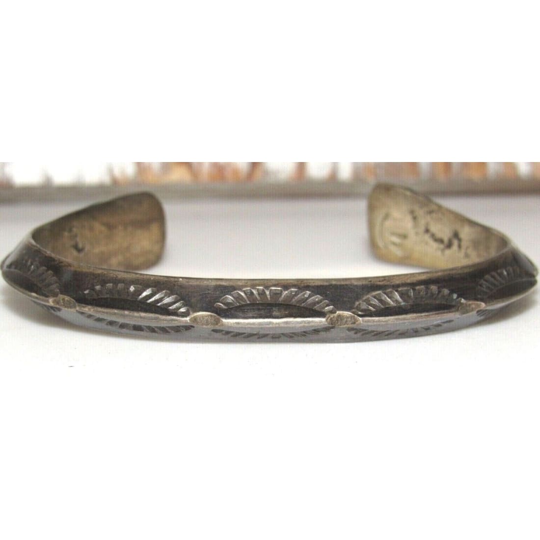 Old Pawn Navajo Carinated Ingot Cuff Bracelet Sterling Silver Native American Native American