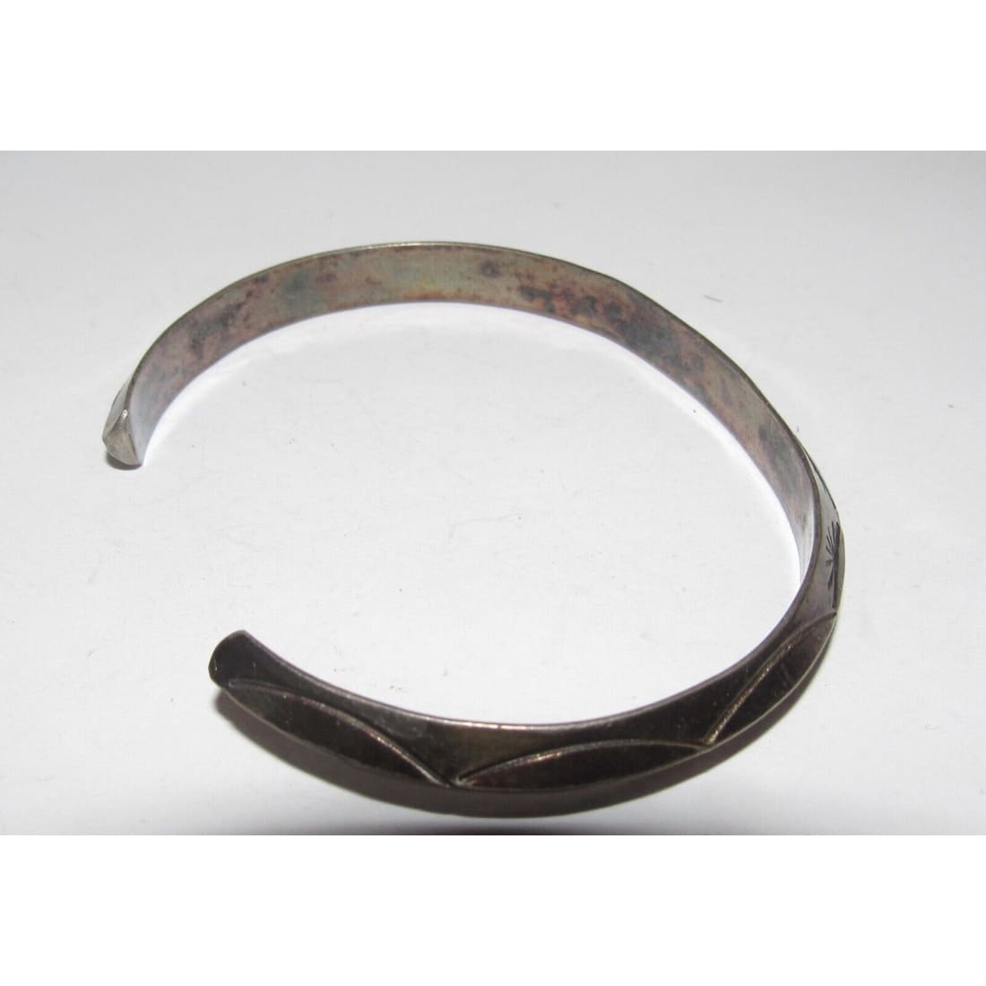 Old Pawn Navajo Carinated Ingot Cuff Bracelet Sterling 