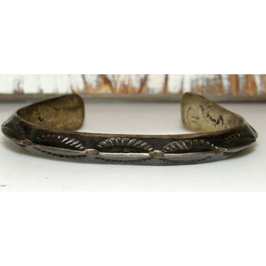Old Pawn Navajo Carinated Ingot Cuff Bracelet Sterling Silver Native American Native American