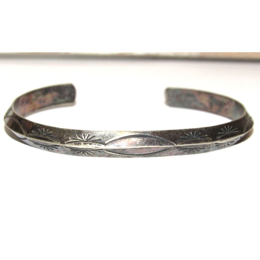 Old Pawn Navajo Carinated Ingot Cuff Bracelet Sterling 