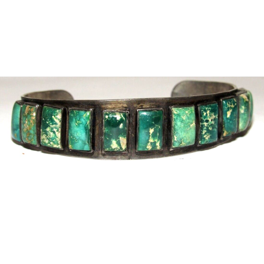 Old Pawn Navajo Cerrillos Turquoise Cuff Bracelet Ingot