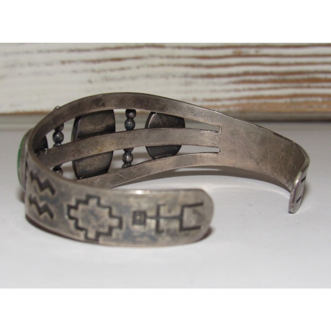 Old Pawn Navajo Cerrillos Turquoise Cuff Bracelet Ingot 