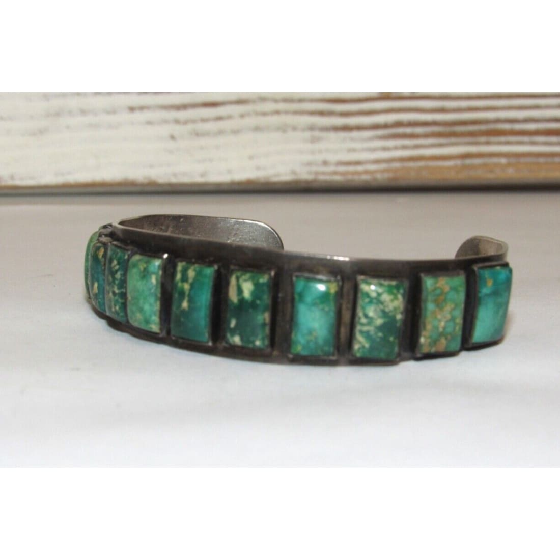Old Pawn Navajo Cerrillos Turquoise Cuff Bracelet Ingot