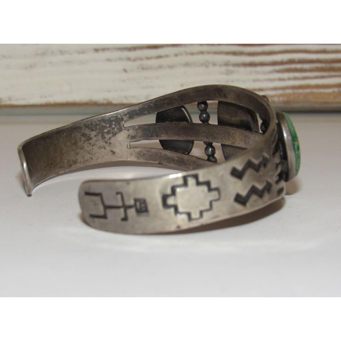 Old Pawn Navajo Cerrillos Turquoise Cuff Bracelet Ingot 