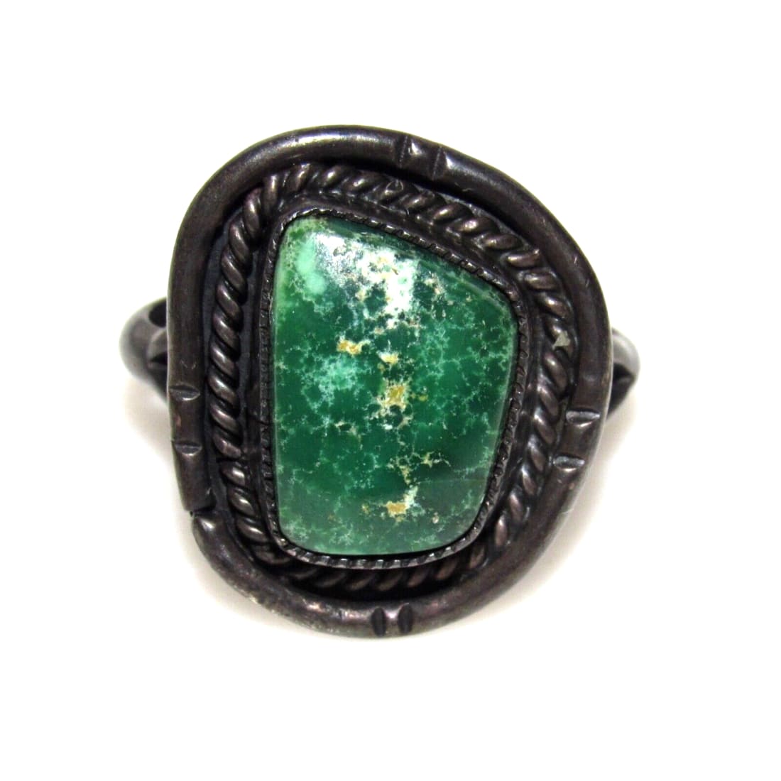 Old Pawn Navajo Cerrillos Turquoise Ring Size 6 Sterling 