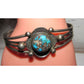 Old Pawn Navajo Cuff Bracelet Bisbee Turquoise Sterling Silver Native American Native American