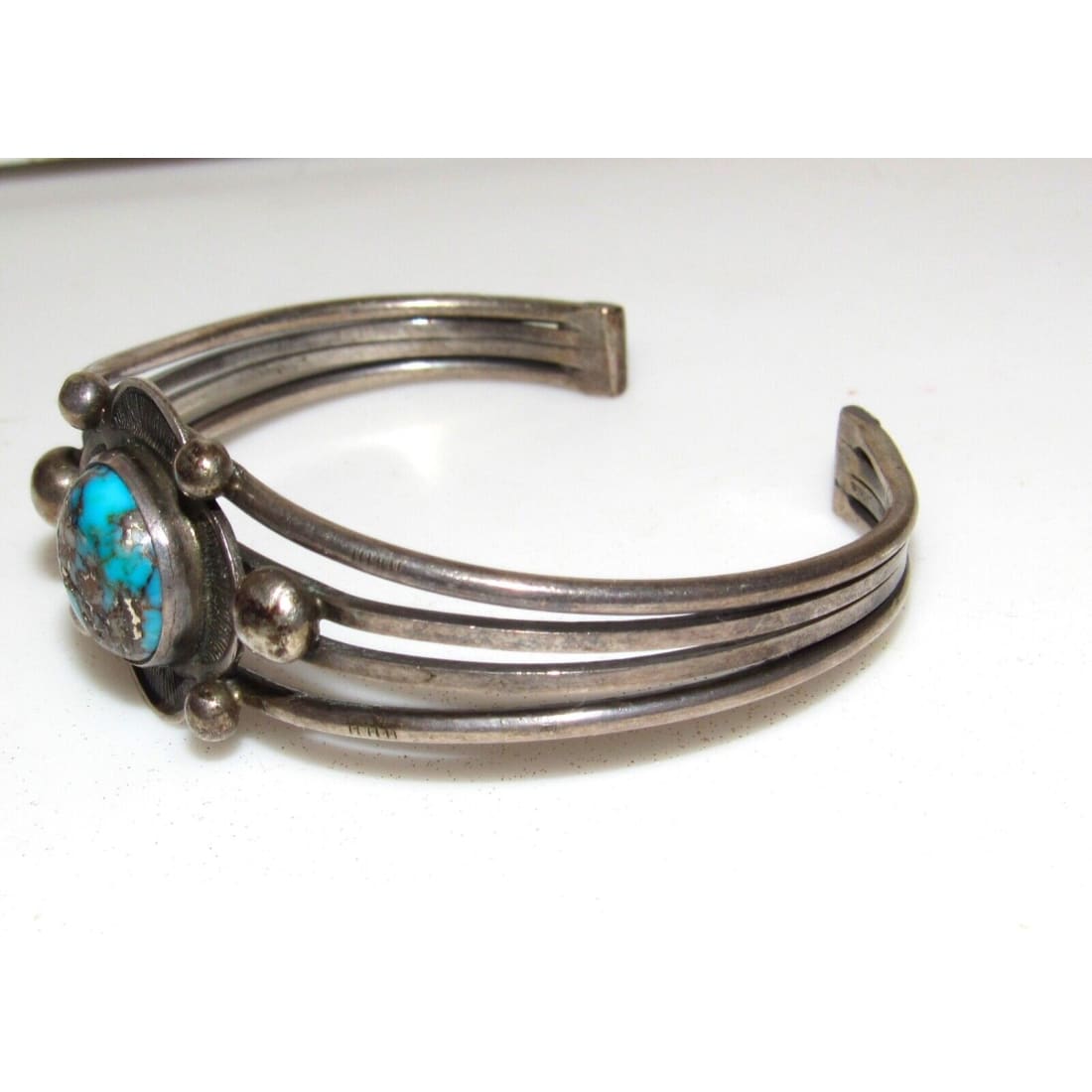 Old Pawn Navajo Cuff Bracelet Bisbee Turquoise Sterling Silver Native American Native American