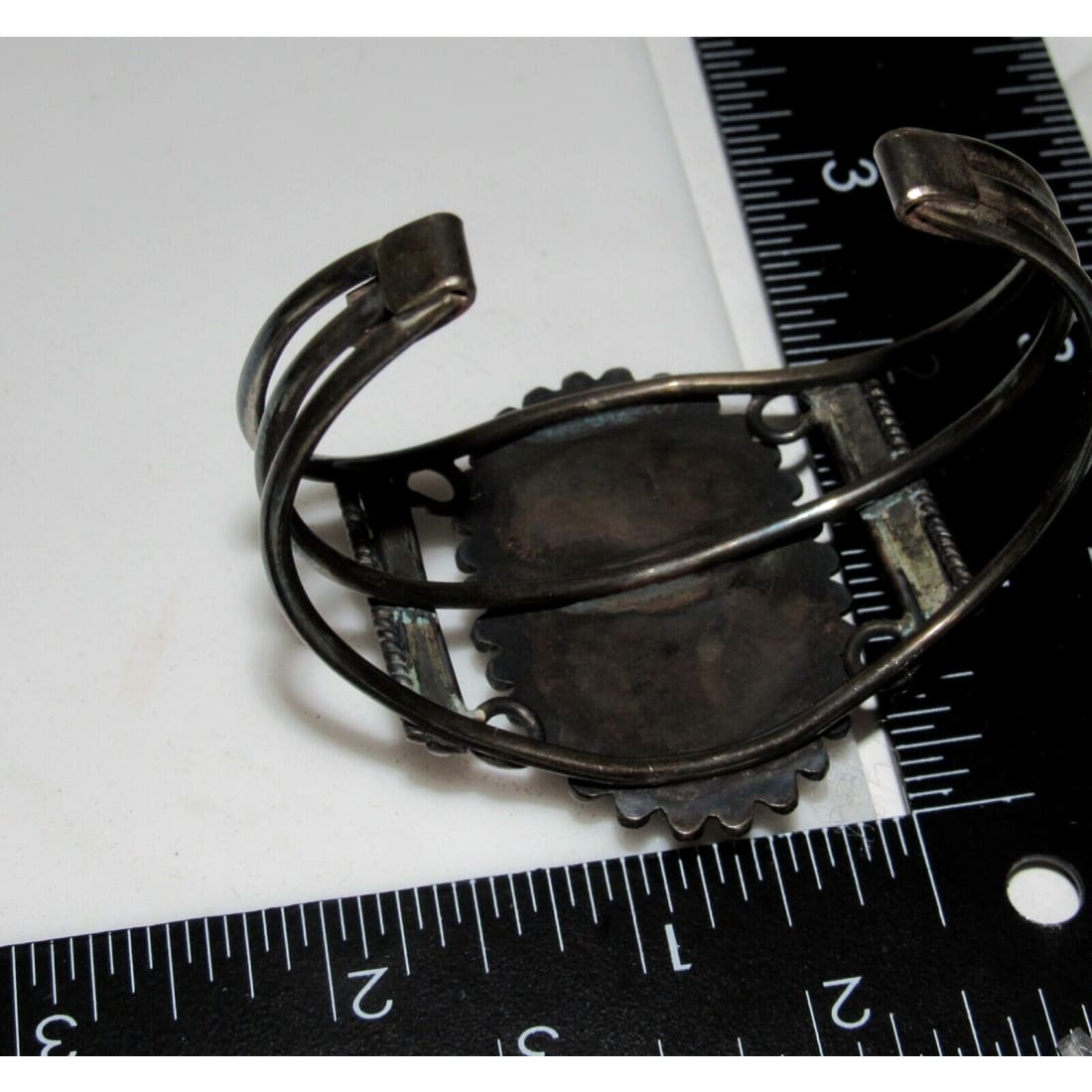 Old Pawn Navajo Cuff Bracelet Kingman Turquoise Sterling 