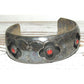 Old Pawn Navajo Cuff Bracelet Mediterranean Coral Sterling Silver Shadowbox Old Pawn