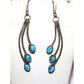 Old Pawn Navajo Dangle Earrings Kingman Turquoise Sterling 