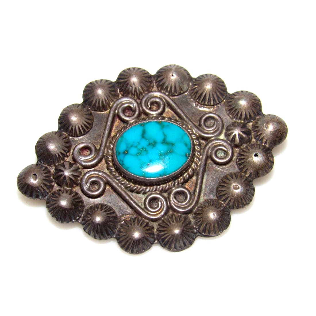 Old Pawn Navajo Fred Harvey Era Turquoise Sterling Silver 