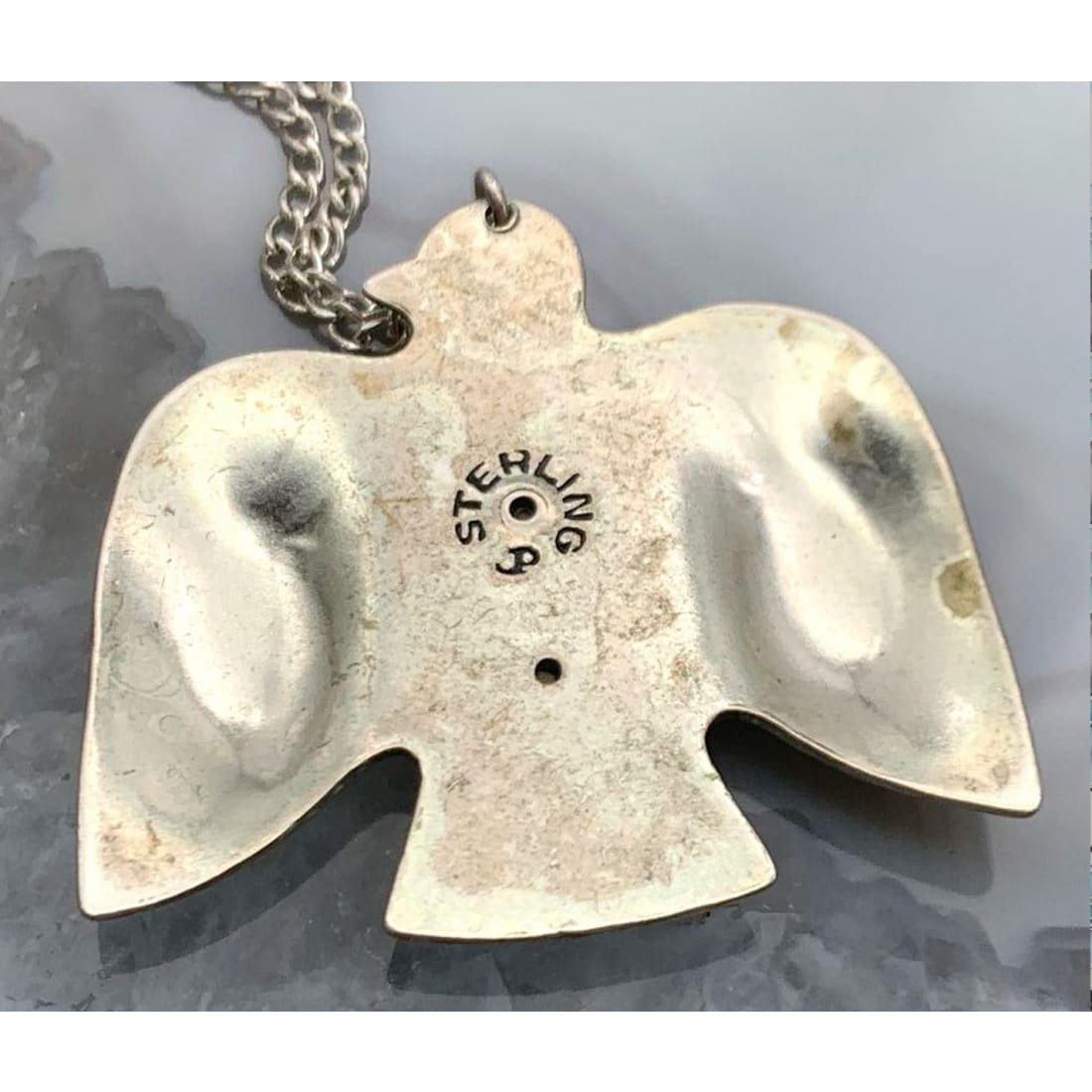 Old Pawn Navajo Ingot Thunderbird Necklace Turquoise