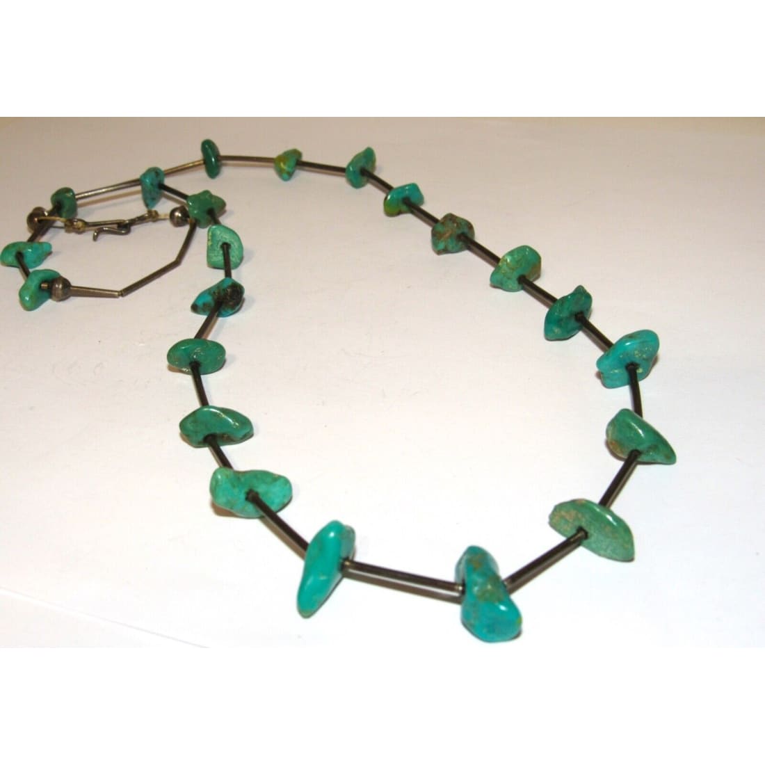 Old Pawn Navajo Kingman Nugget Necklace Liquid Sterling