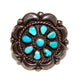 Old Pawn Navajo Kingman Turquoise Cluster Ring Sz 8 Sterling