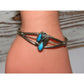 Old Pawn Navajo Kingman Turquoise Cuff Bracelet Sterling