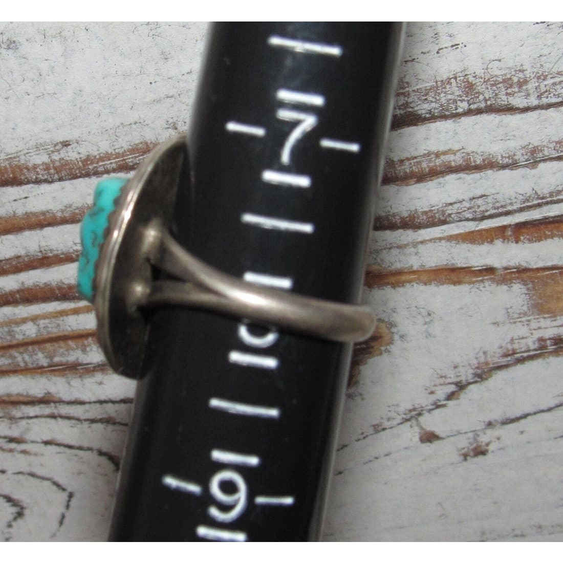 Old Pawn Navajo Kingman Turquoise Ring Size 8 Sterling 