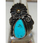 Old Pawn Navajo Kingman Turquoise Ring Sz 6.5 Jimmy Victor Begay Sterling Silver Native American