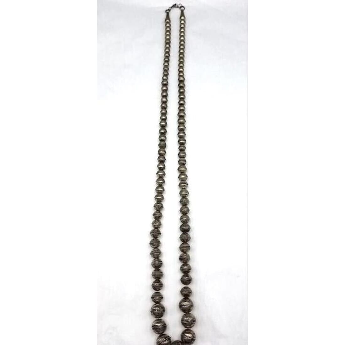 Old Pawn Navajo Pearls Necklace Graduated Beads Sterling