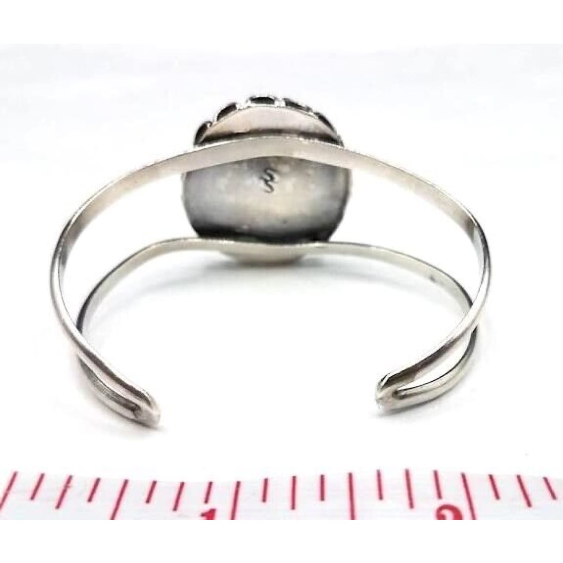 Old Pawn Navajo Petrified Wood Cuff Bracelet Sterling Silver