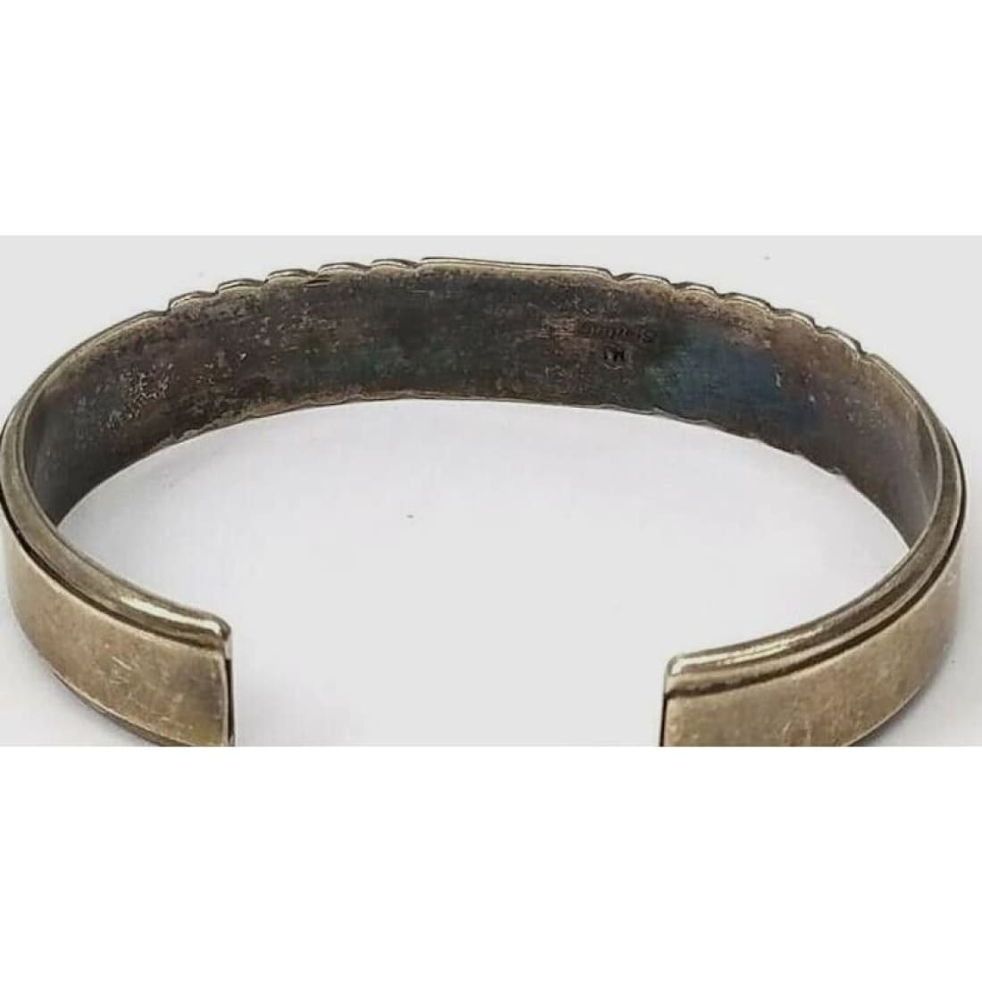 Old Pawn Navajo Snake Eye Turquoise Stacker Cuff Bracelet 