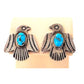 Old Pawn Navajo Thunderbird Scewback Earrings Sterling 