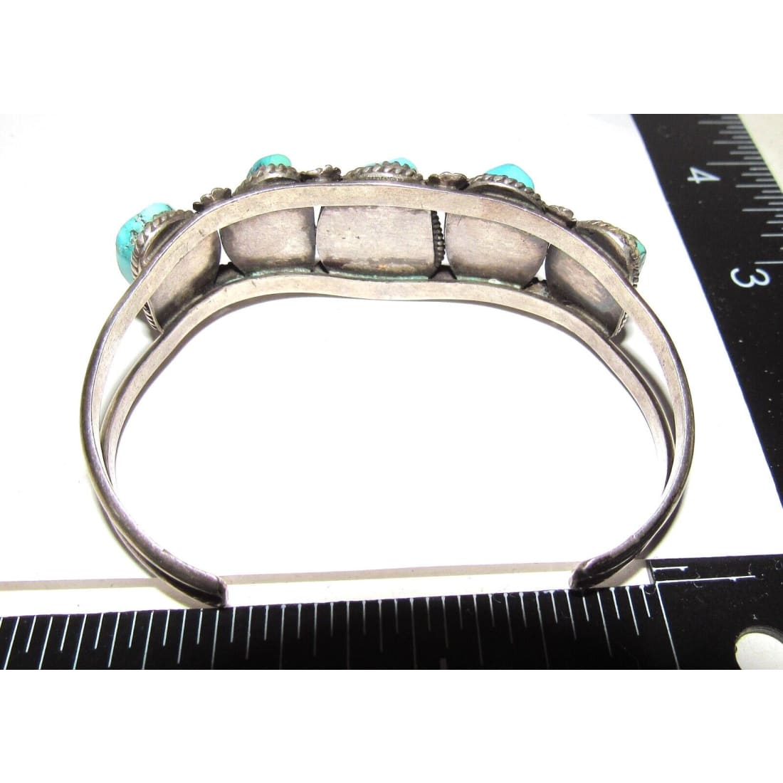 Old Pawn Navajo Turquoise Cuff Bracelet Sterling Silver