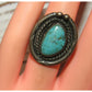 Old Pawn Navajo Turquoise Ring Size 5 Sterling Silver Native