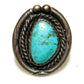 Old Pawn Navajo Turquoise Ring Size 5 Sterling Silver Native