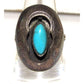 Old Pawn Navajo Turquoise Ring Size 7 Sterling Silver 