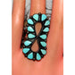 Old Pawn Navajo Turquoise Statement Ring Size 7.5 Sterling 