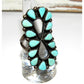 Old Pawn Navajo Turquoise Statement Ring Size 7.5 Sterling 