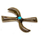Old Pawn Navajo Whirling Logs Pin Brooch Sterling Turquoise 