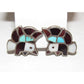 Old Pawn Zuni Bald Eagle Inlay Clip Earrings Sterling Silver Turquoise MOP Jet Native American