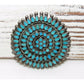 Old Pawn Zuni DISHTA Family Turquoise Brooch Pin Pendant Vintage Museum Quality Native American