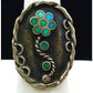 Old Pawn Zuni Dishta Style Ring Size 7.5 Snake Eye Turquoise