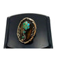 Old Pawn Zuni Dishta Style Ring Size 7.5 Snake Eye Turquoise