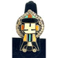 Old Pawn Zuni Inlay Kachina Ring Size 7.5 Sterling Silver